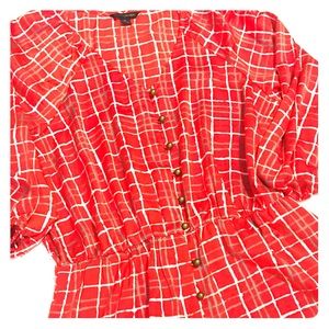 Banana Republic Blouse Red / Coral Singe Waste